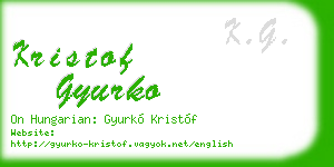 kristof gyurko business card