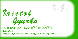 kristof gyurko business card